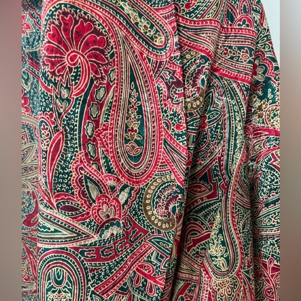 Vintage Victoria’s Secret Paisley Robe Boho Maxi Satin Robe M/L EUC - Picture 6 of 11